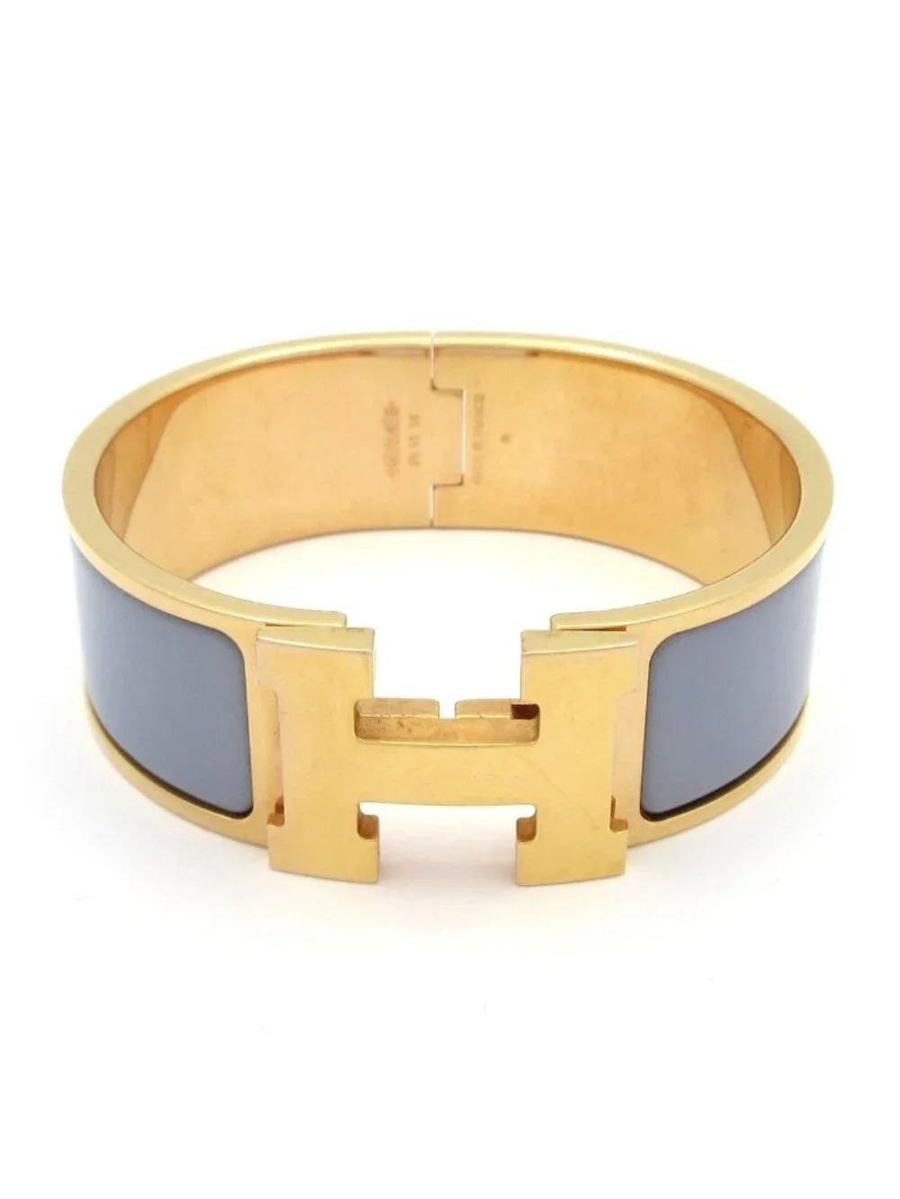 Hermes Bangle Clic Clac Gold Gray Bracelet
